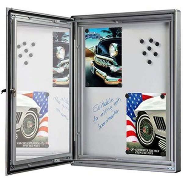 INFOBOX magnetic m/lås 6xA4 whiteboard