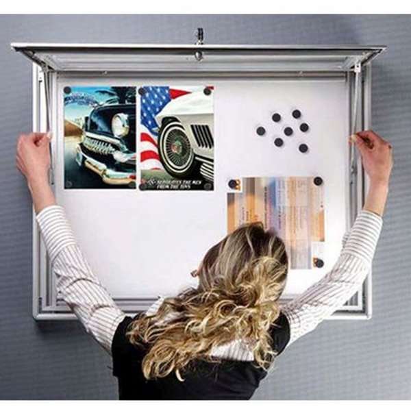 INFOBOX magnetic m/lås 6xA4 whiteboard