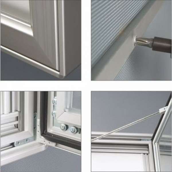 INFOBOX magnetic m/lås 6xA4 whiteboard