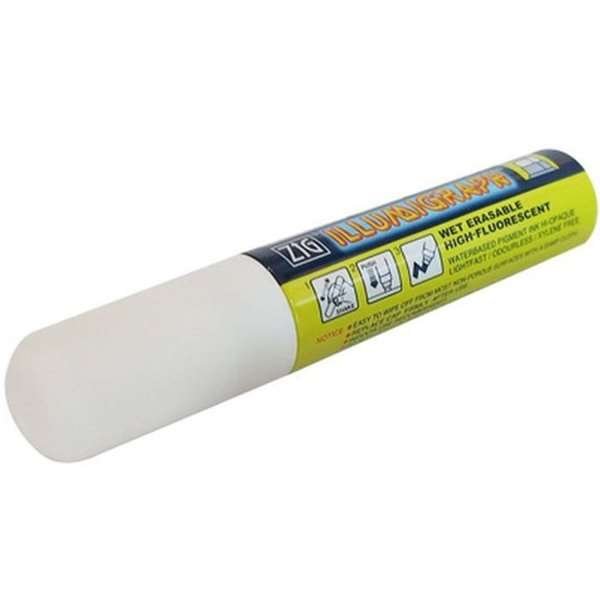 Whiteboardmarker, hvid, 15 mm