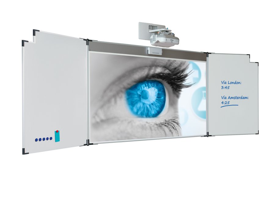 Whiteboardtavle til projektion ekstra flade - 127x200 cm (enkelt overflade)