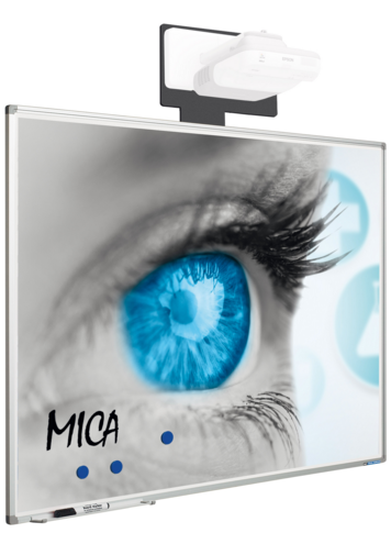 Mica Whiteboardtavle til projektion, helmat - 120x192 (16:10 format)