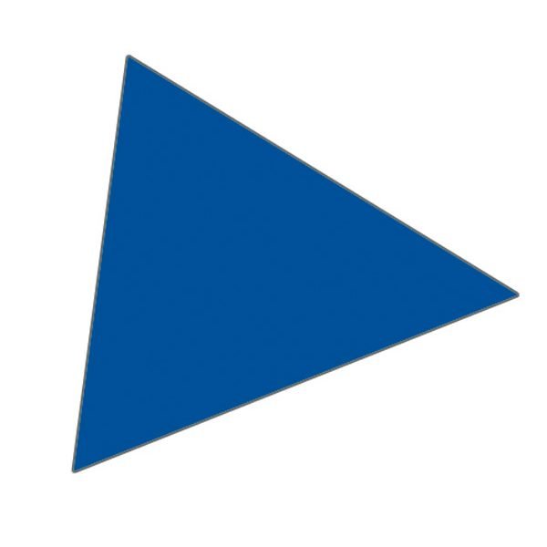 Magnet trekant 2x2 cm (49 stk pr. ark) - Blå