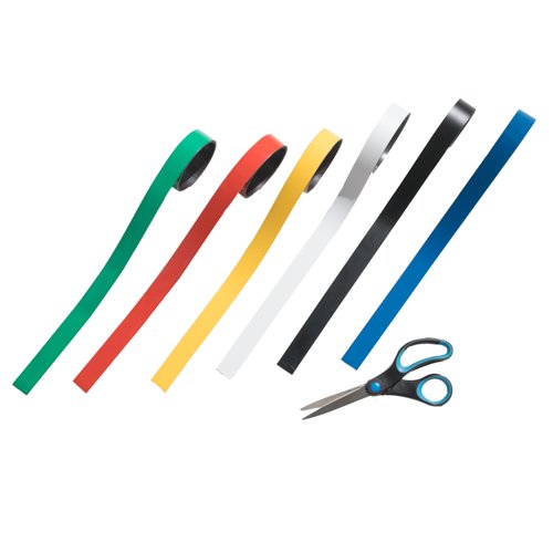 Magnetbånd i 6 forskellige farver - 1 m - 25,0 mm - Gul