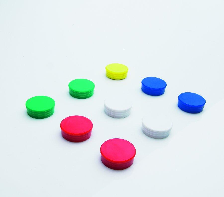 Farvede magneter i pakke med 10 stk.  - 35 mm - Blå