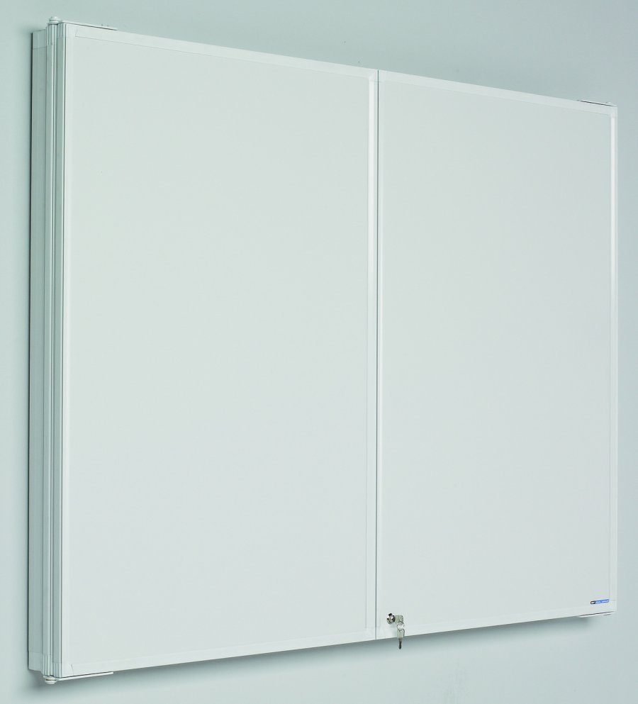 Skabswhiteboardtavle med lås  - 120x190 cm (16:10) - uden stativ