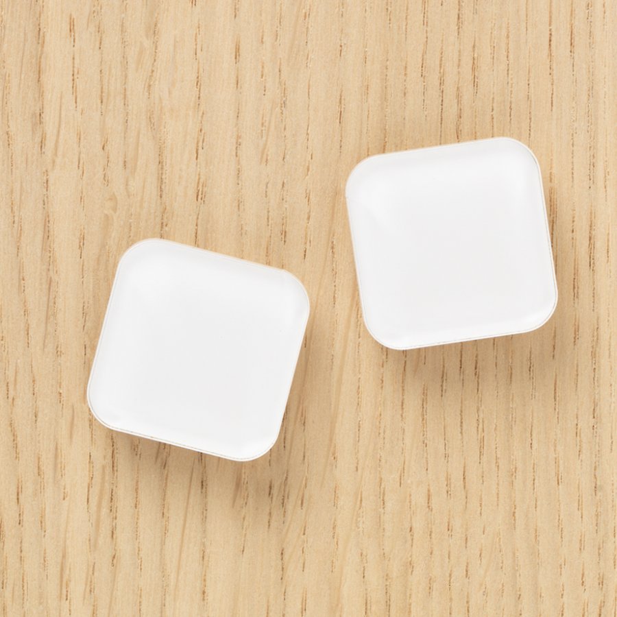 St&aelig;rke glasmagneter hvid firkant, 2-pak