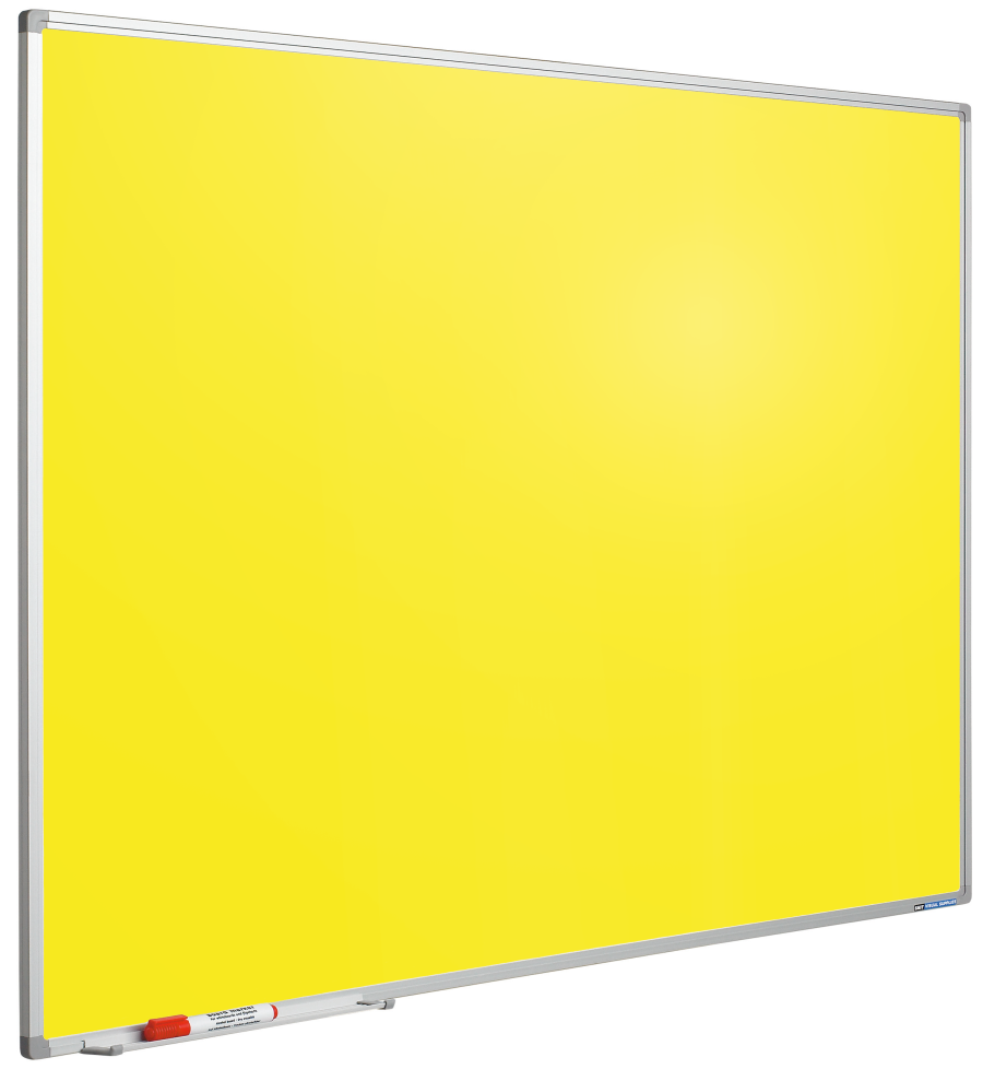 Whiteboard med farvet overflade - 90x180 cm - gul