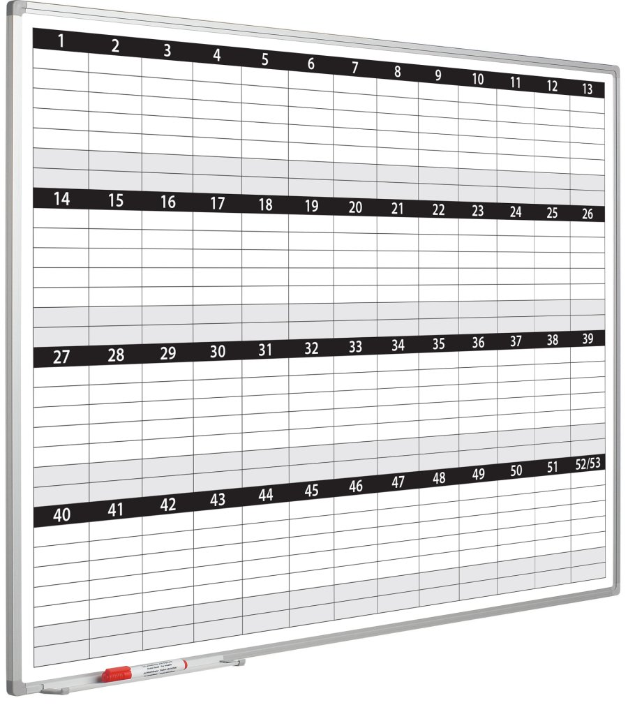 Planlgningstavle - rskalender med uger - 90x120 cm