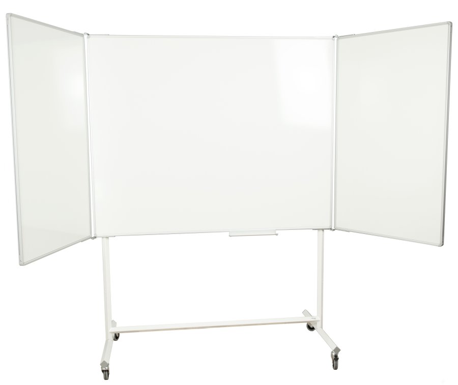 Mobilt stativ med 5-sidet whiteboard, 2 størrelser - 2 låger - 120x120 cm (120x120 cm) - uden låsebeslag