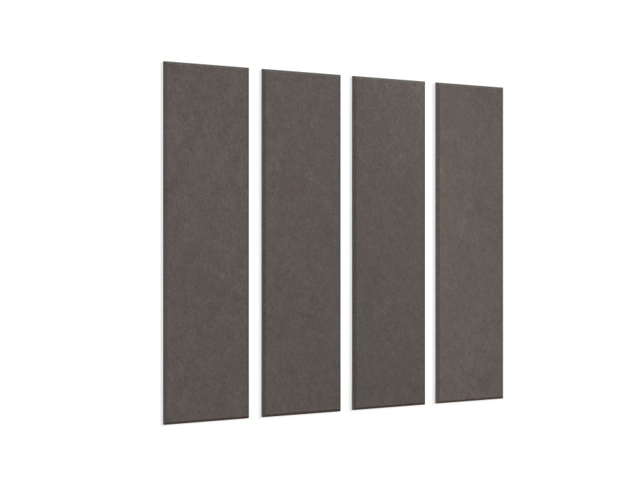 Sæt med 4 lydabsorberende paneler - 120x30 cm - PET filt - mørkegrå