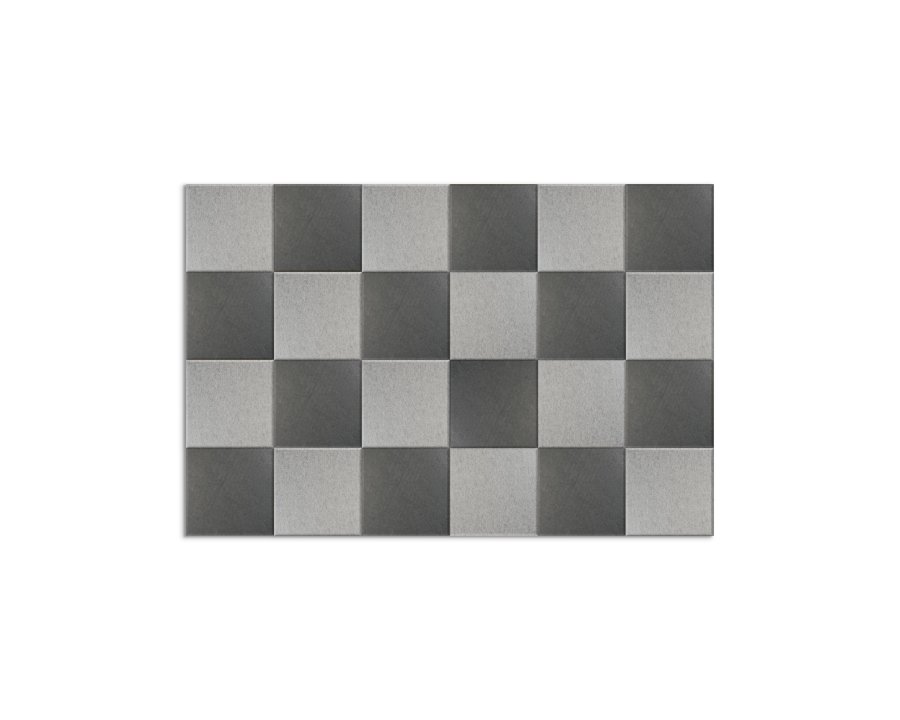 Sæt med 24 lydabsorberende paneler - 30x30 cm - PET filt - lysegrå og mørkegrå