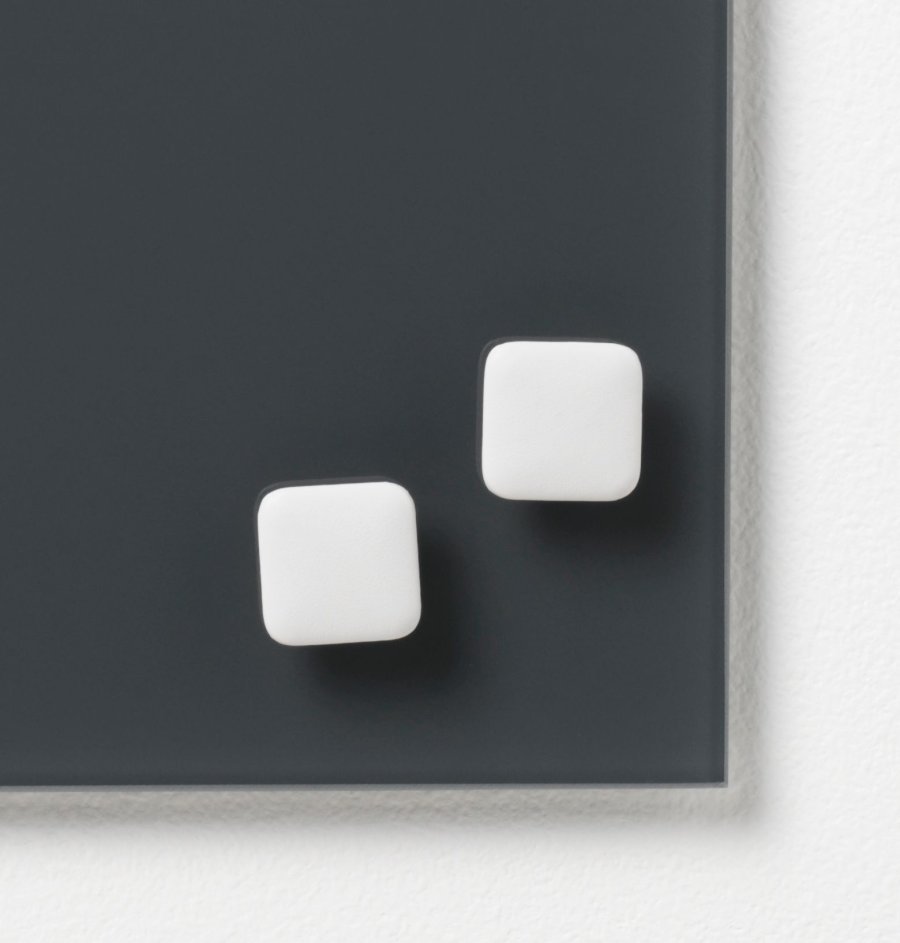 Magneter i hvidt læderlook, 2-pak