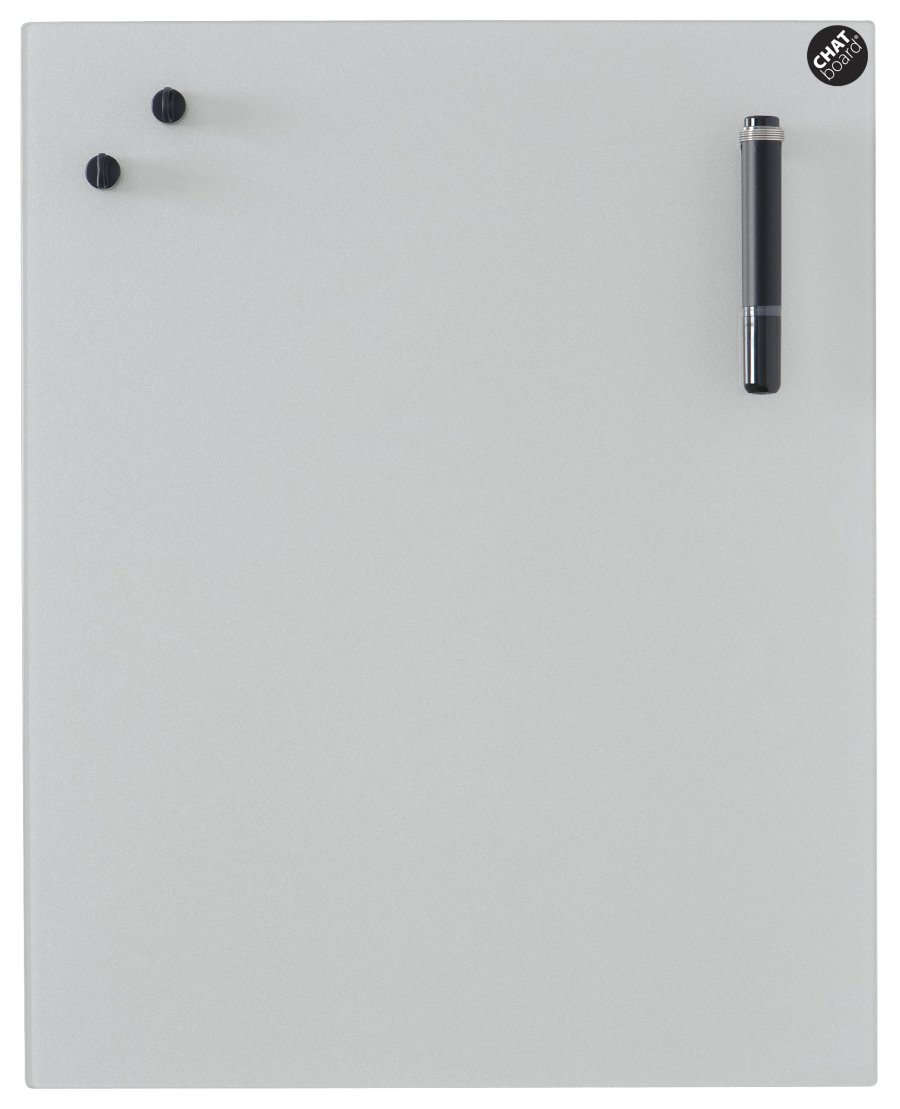 CHAT BOARD Classic glastavle, 100x100cm, Silver