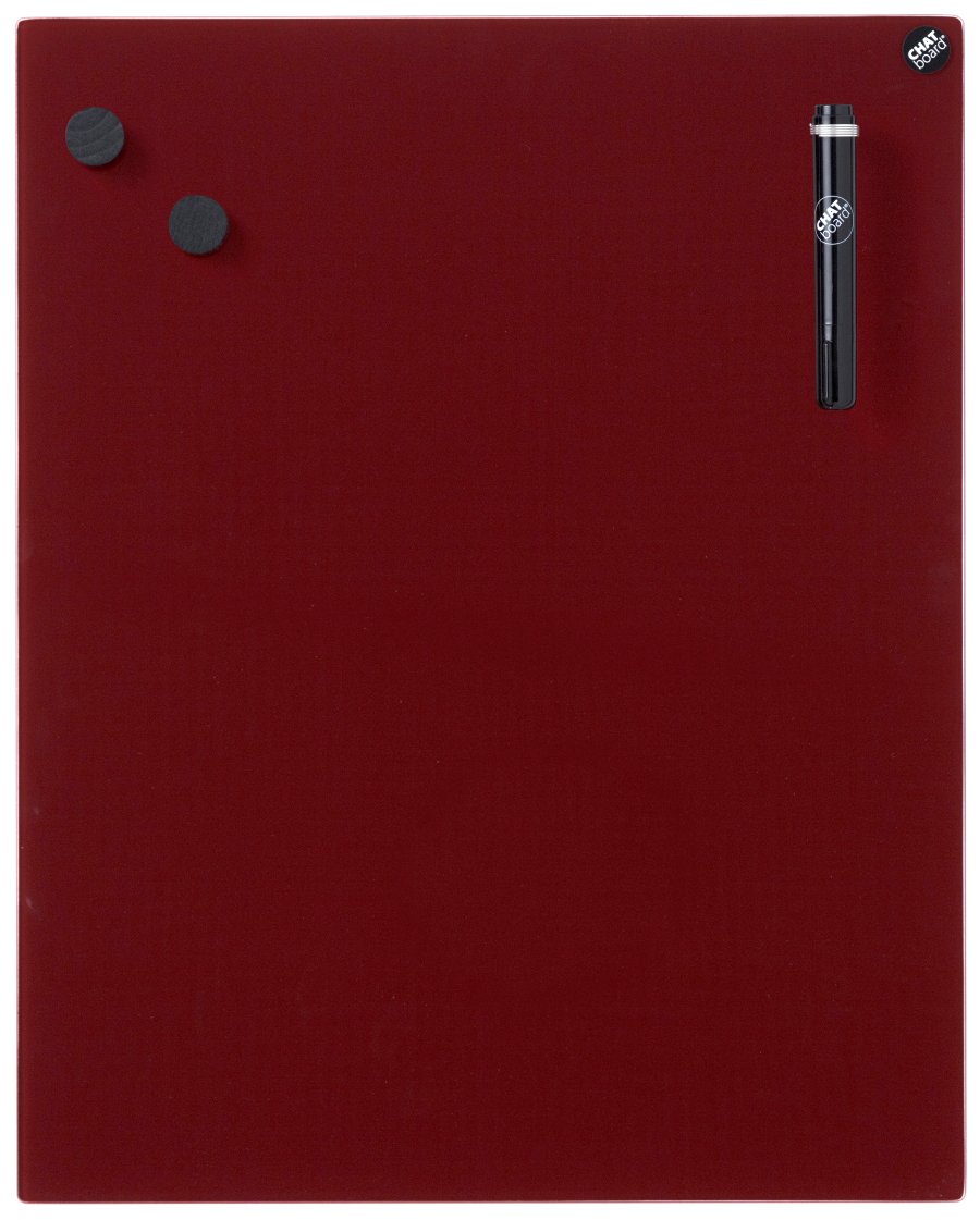 CHAT BOARD Classic glastavle 70x90 cm, mørk rød, bordeaux - Ruby
