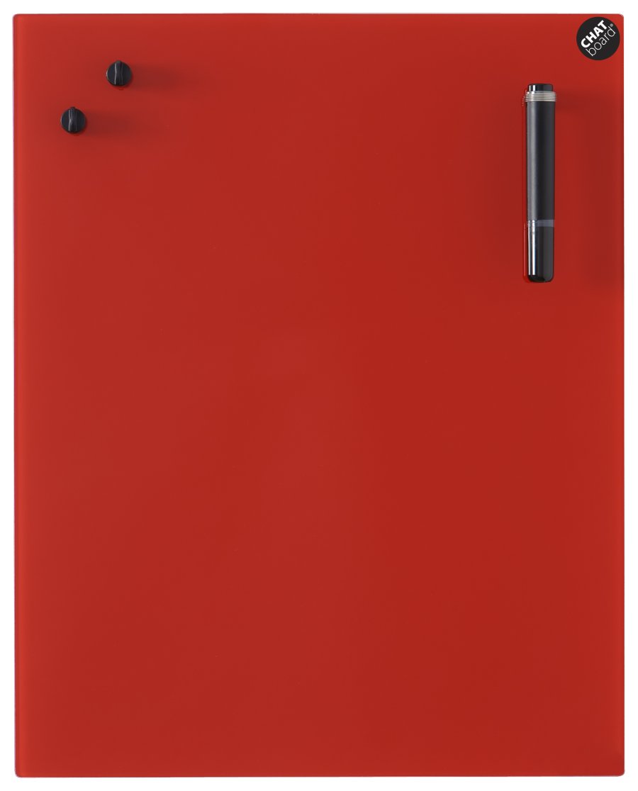 CHAT BOARD Classic glastavle 100x150 cm, rød - Red