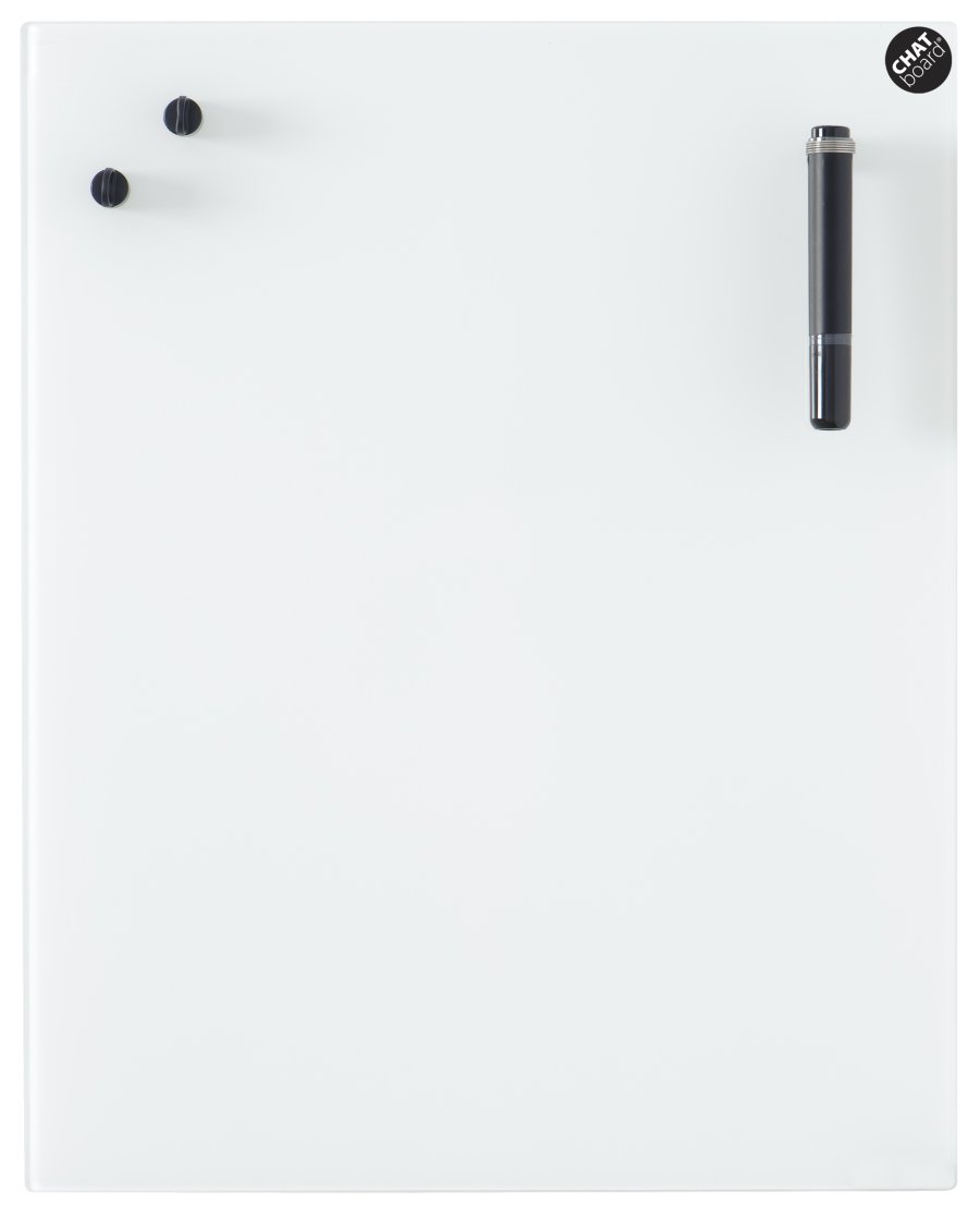 CHAT BOARD Classic glastavle 50x80 cm, hvid - Pure White