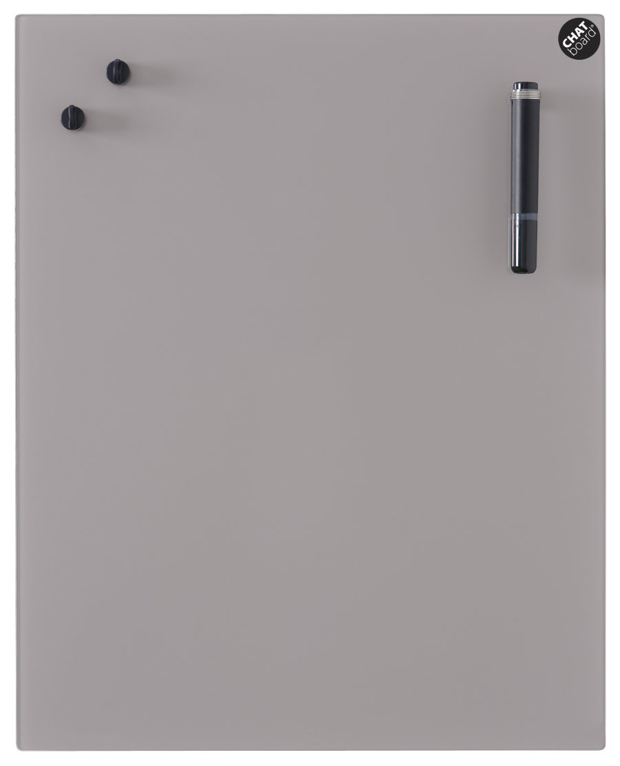 CHAT BOARD Classic glastavle, 100x100cm, Metal Taupe.