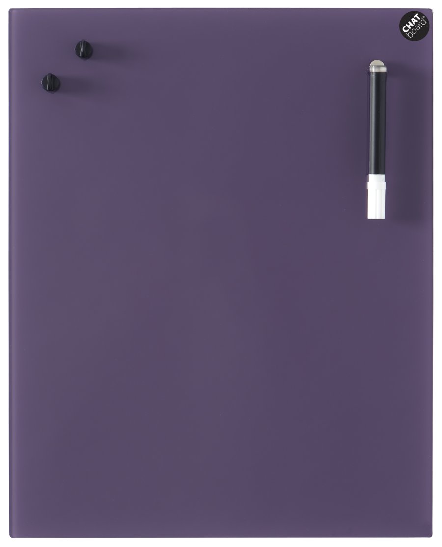 CHAT BOARD Classic glastavle, 100x100cm, Aubergine.