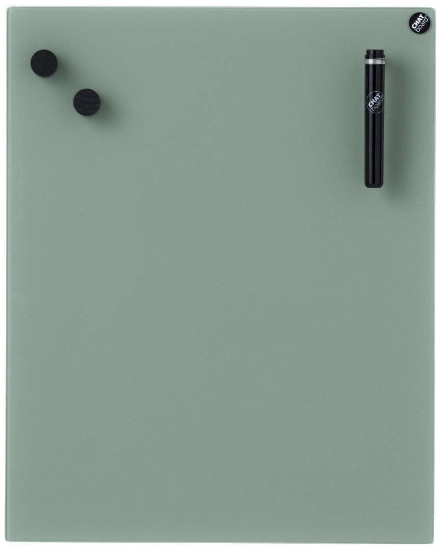 CHAT BOARD Classic glastavle 50x80 cm, grå grøn - Army Green