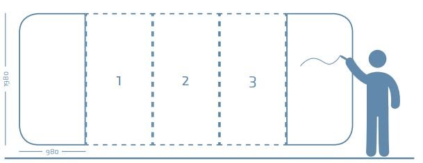 VisuWall design whiteboardvæg - 4 paneler (392x198 cm)