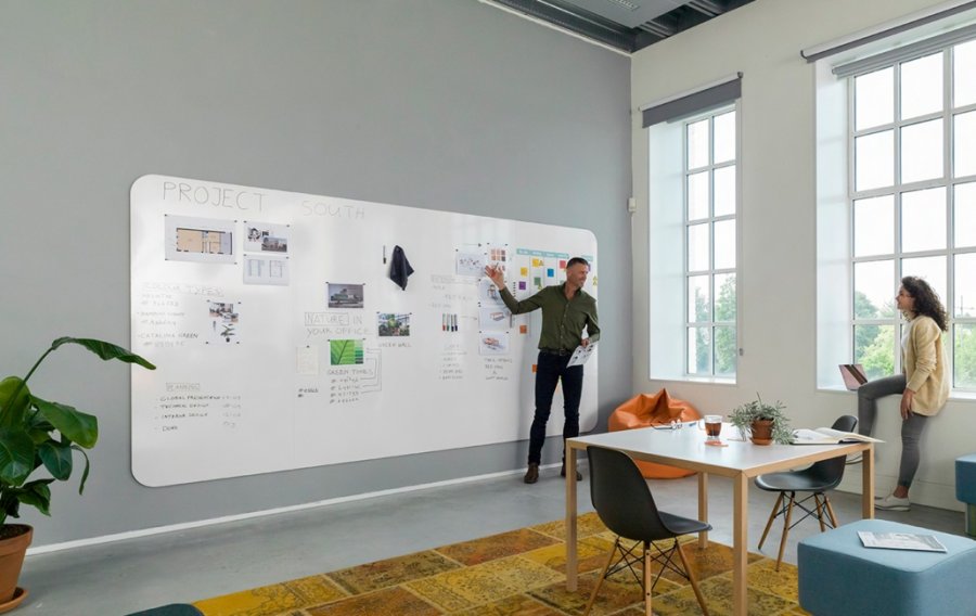 VisuWall design whiteboardvæg - 4 paneler (392x198 cm)