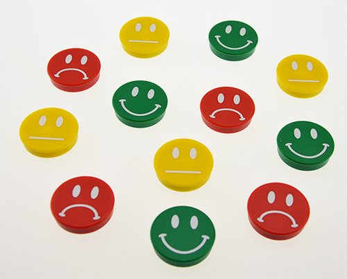 Smiley magnet - Rød/sur smiley