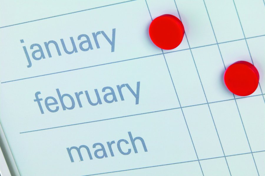 Planlgningstavle - rskalender med dage - 60x120 cm