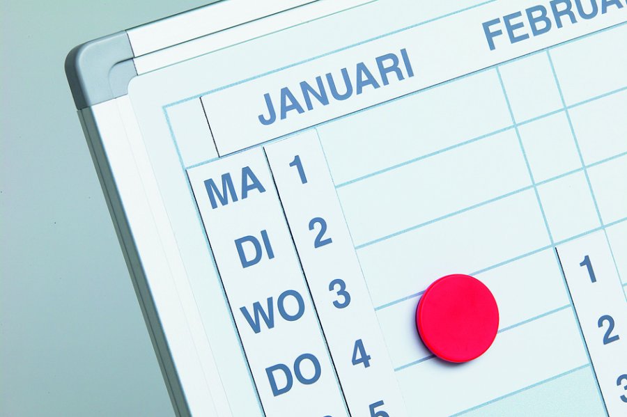 Planlgningstavle - rskalender - 90x120 cm inkl. datostrimler