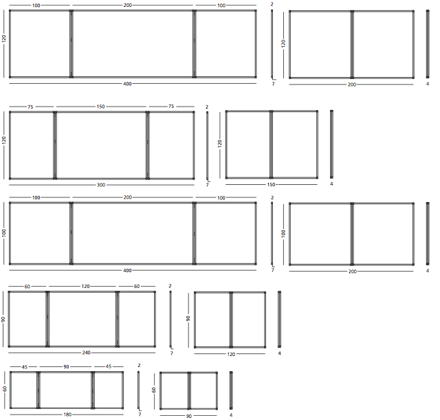 Whiteboard med 1 låge/klap - 1 låge - 90x60 cm (90x120 cm)