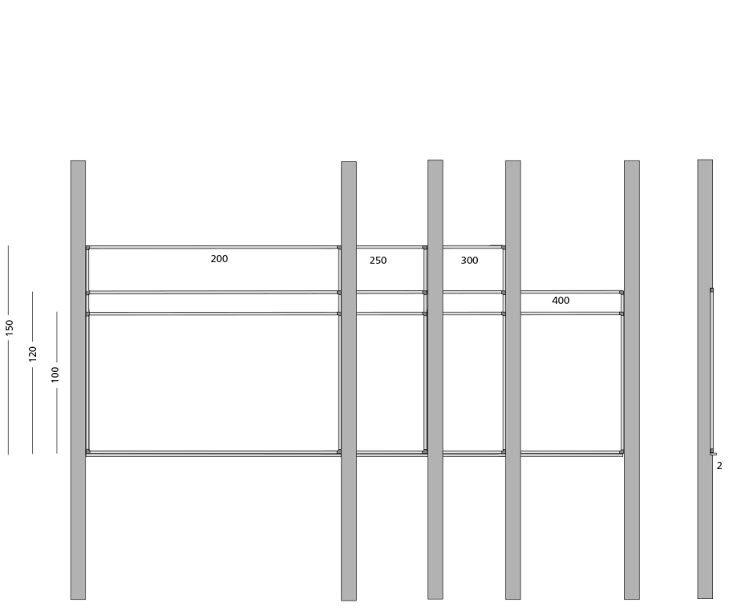 Enkel Hejsetavle  - Whiteboard - 120x250