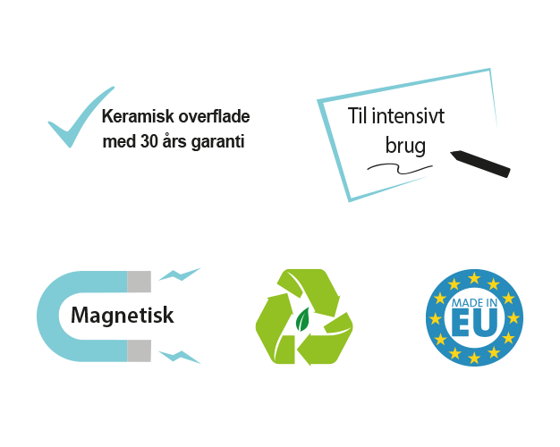 Mobilt stativ med 5-sidet whiteboard, 2 størrelser - 2 låger - 120x120 cm (120x120 cm) - uden låsebeslag