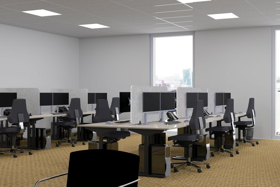 Lysegrå lydabsorberende borddeler, 60x75 cm