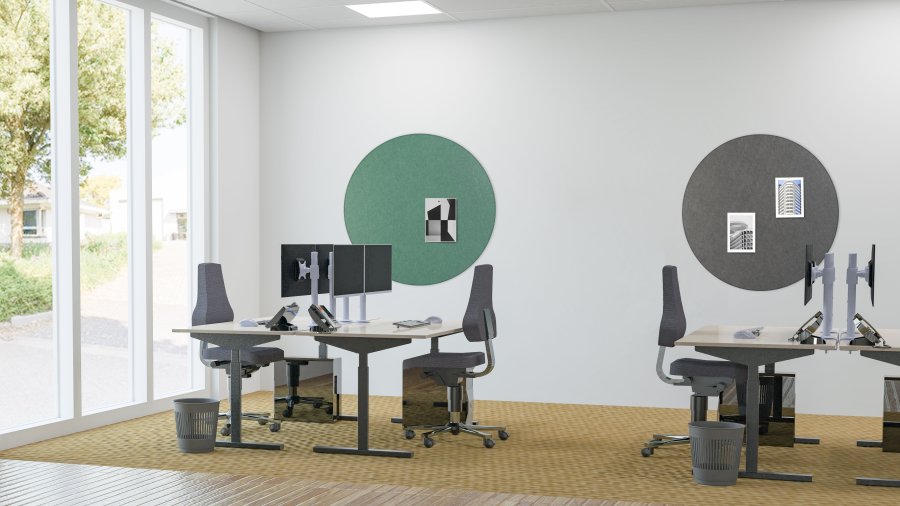 Lydabsorberende loftpanel, rund, Ø120 cm - gul