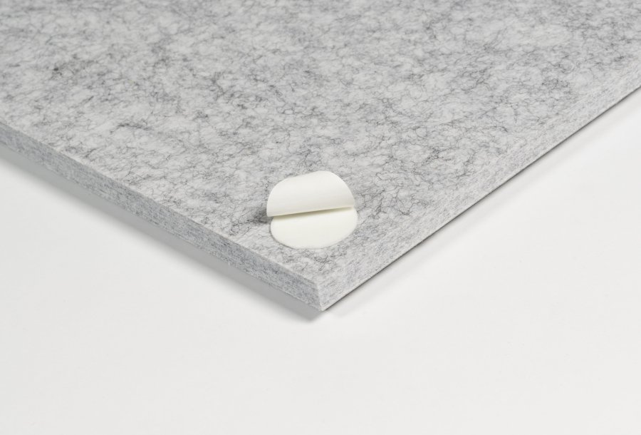 Sæt med 24 lydabsorberende paneler - 30x30 cm - PET filt - lysegrå og mørkegrå