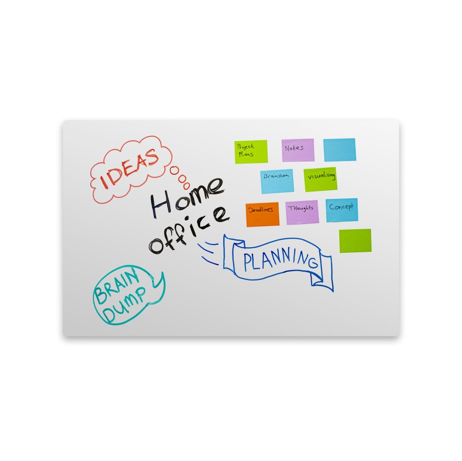 Visual design tavle med sort kant og afrundede hjørner, 100x200 cm