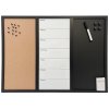 Whiteboard med ugeplan TYSK, kork og kridt tavle 70 x 50 cm, inkl. sort magnetisk tush, 4 x sorte 20 mm magneter, 12 sorte n&aring;le og 1 pakke kridt (5 stk.) #1