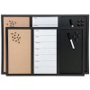 Whiteboard med ugeplan TYSK, kork og kridt tavle 70 x 50 cm, inkl. sort magnetisk tush, 4 x sorte 20 mm magneter, 12 sorte n&aring;le og 1 pakke kridt (5 stk.) #8