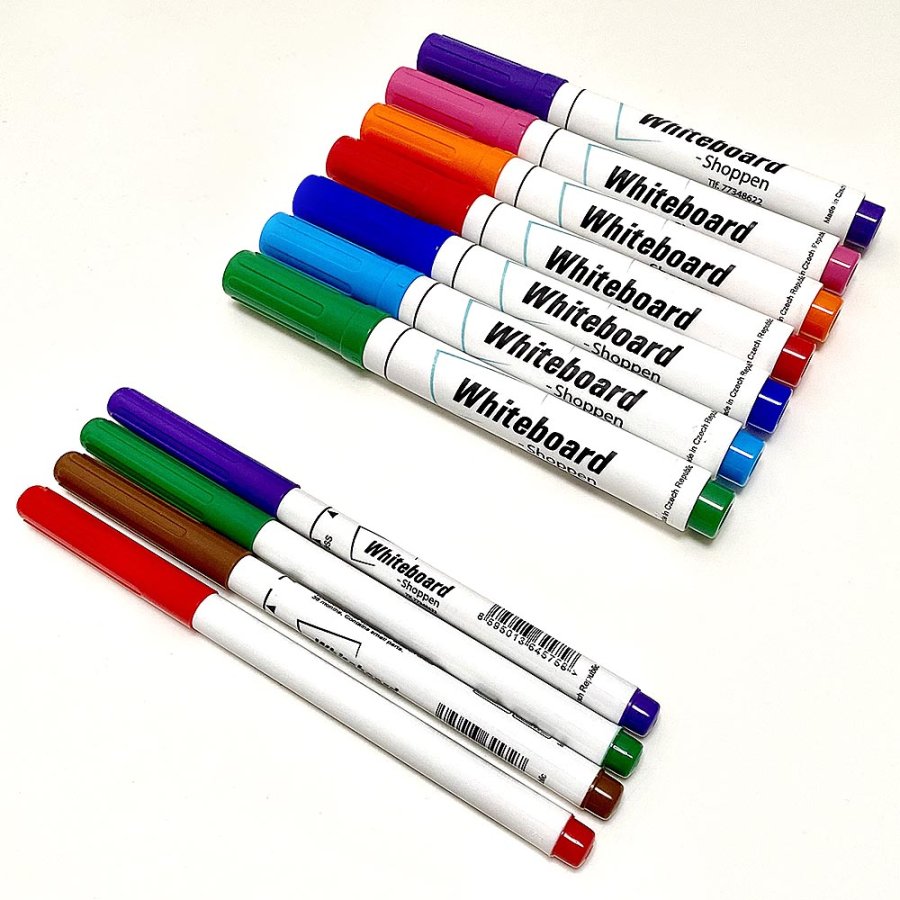 Tuscher til whiteboard, assorterede whiteboardmarkere, 11 stk.