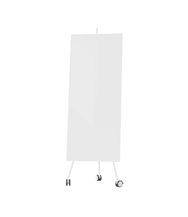 Sprinter - magnetisk glastavle med mobilt st&aring;stel, Hvid Mat.