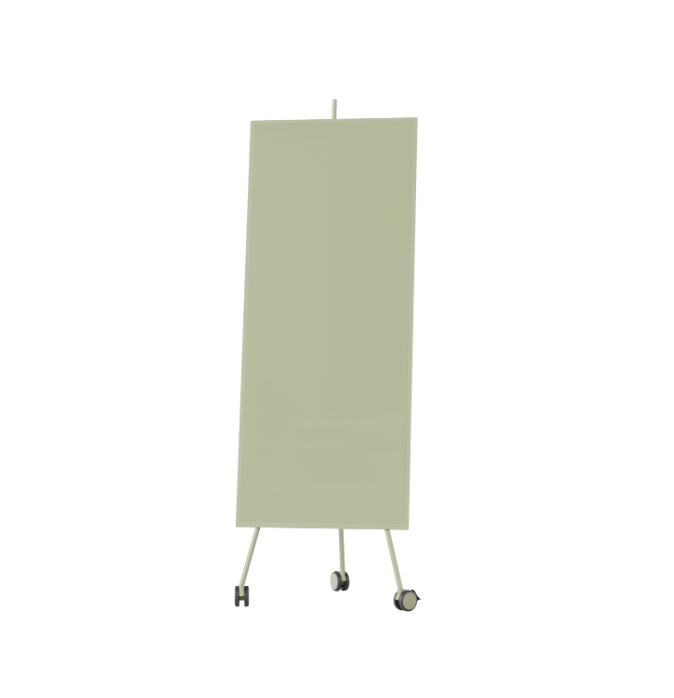 Sprinter - magnetisk glastavle med mobilt st&aring;lstel - Khaki Mat