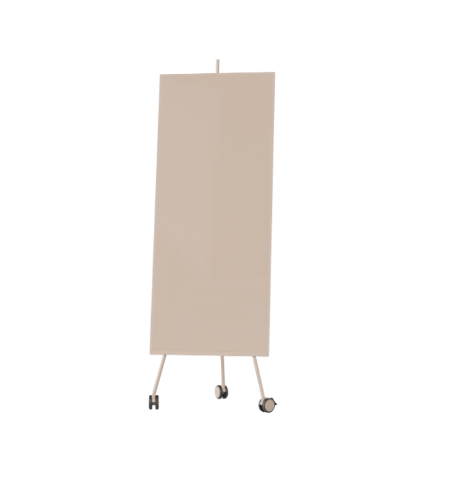 Sprinter - magnetisk glastavle med mobilt st&aring;lstel - Sand Blank.