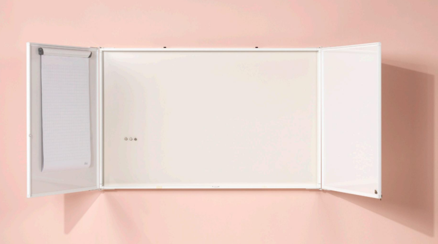 Cabinet Multifunktionel Whiteboard med lås - 120x165 cm (4:3) - uden stativ.