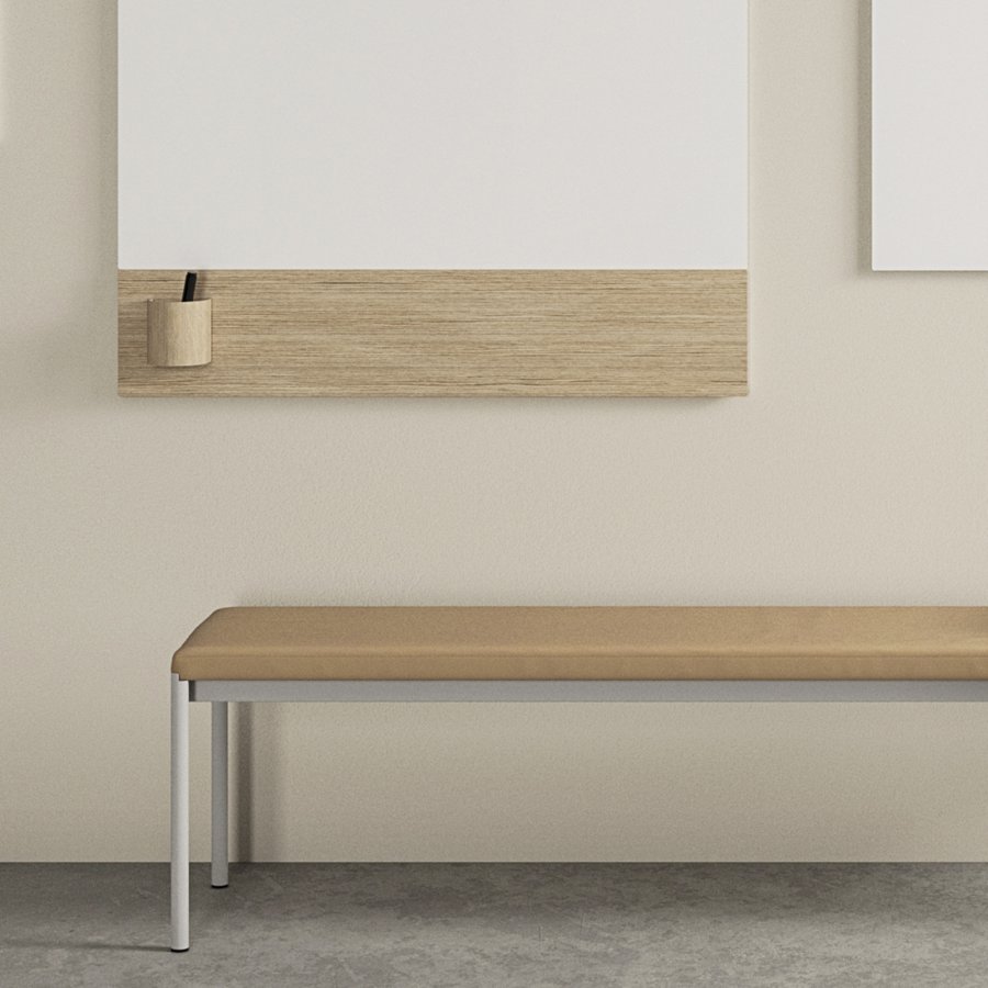 CHAT BOARD Classic Crafted glastavle m. natur egefin�r panel, Pure White, 120x150cm