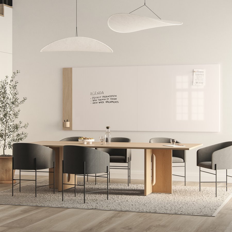 CHAT BOARD Classic Crafted glastavle m. natur egefin�r panel, Pure White, 120x150cm