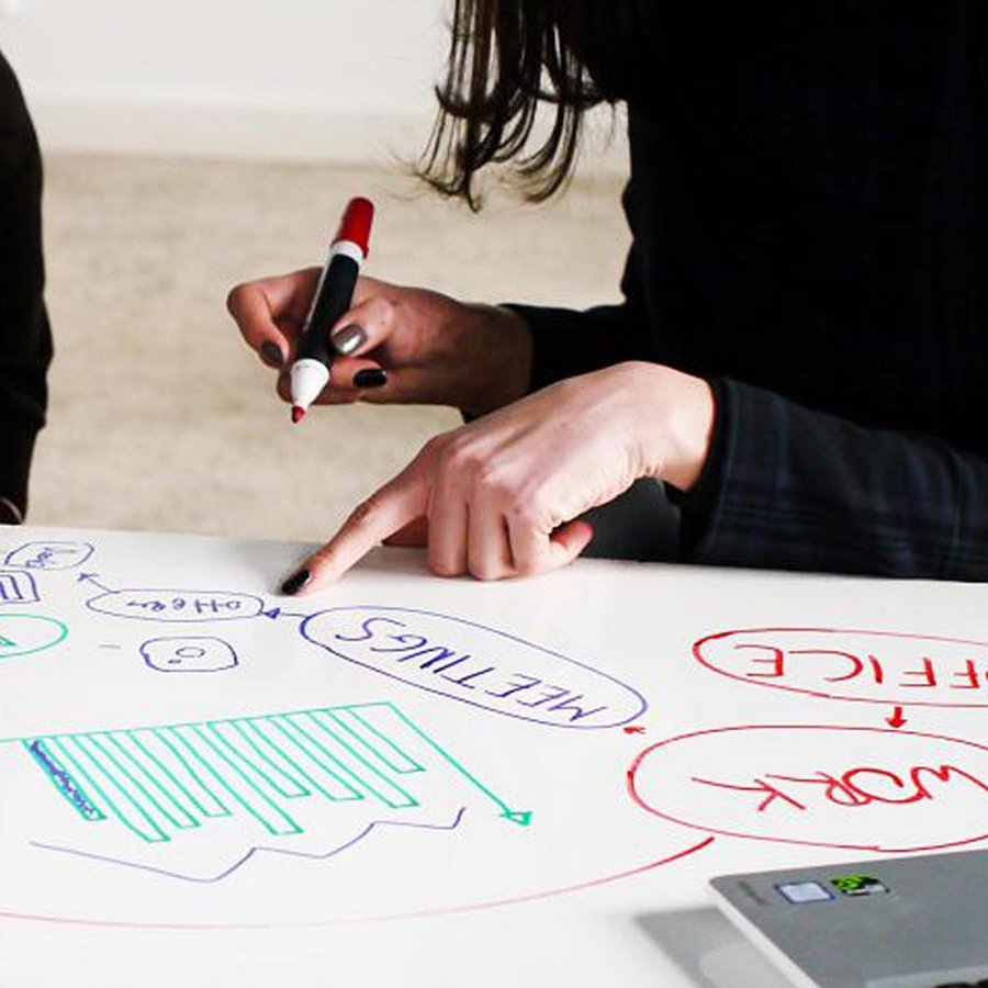 White Board Starter Kit, (indeholder Holder, r&oslash;d/sort white board marker, cleaner svamp og spray)