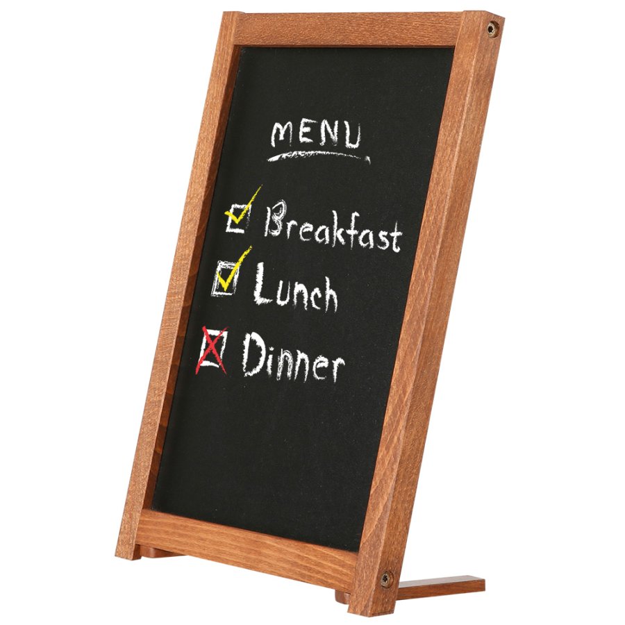 Wooden bordtavle med f&oslash;dder m&oslash;rkt tr&aelig; - A5 - 12,7x17,8 cm