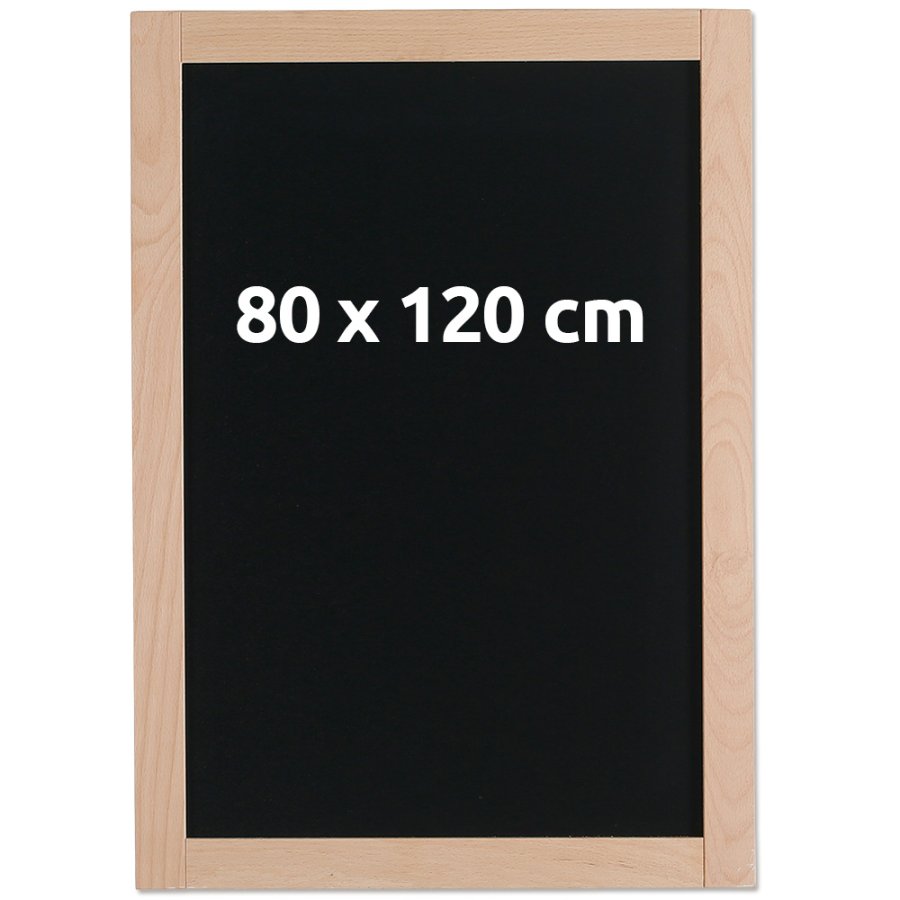 Kridttavle til v&aelig;g, sort, 38 mm tr&aelig;ramme, 80 x 120 cm