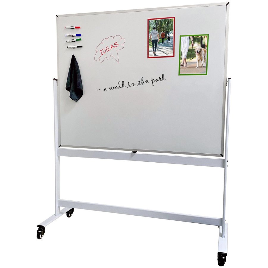 Inspire Pivot Svingtavle - Mobilt vendbart whiteboard, 120x150 cm