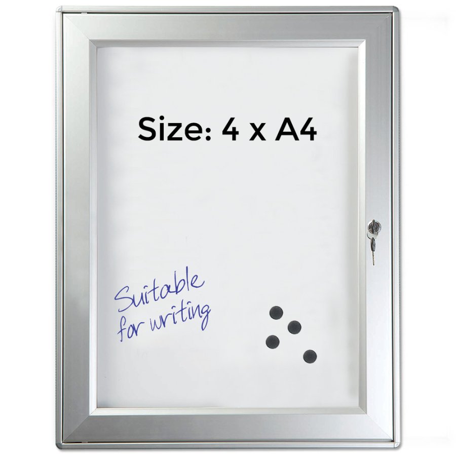 Infobox Magnetic, alu/s&oslash;lv, med l&aring;s, 4 x A4